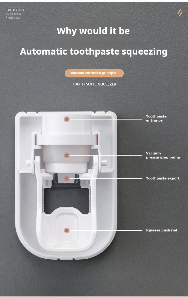 Automatic toothpaste squeezer wall-mounted no-drill lazy installation daily necessities quantitative extruder back sticker simple toothpaste holder