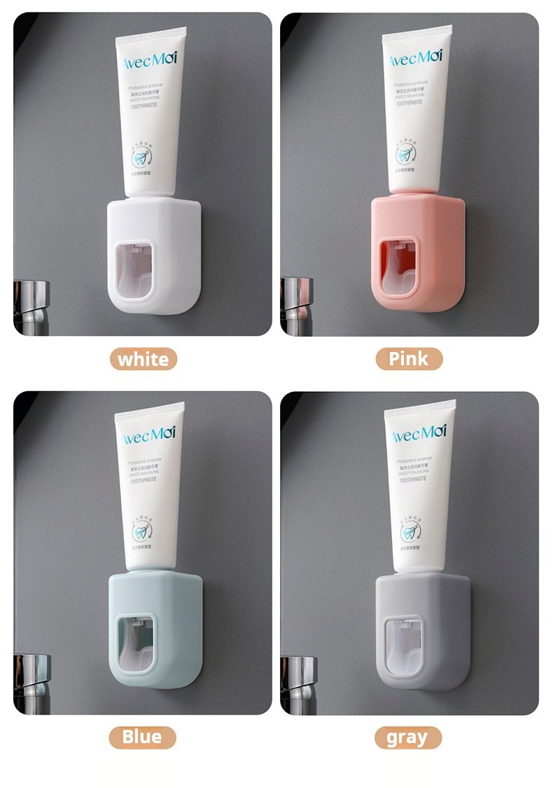 Automatic toothpaste squeezer wall-mounted no-drill lazy installation daily necessities quantitative extruder back sticker simple toothpaste holder